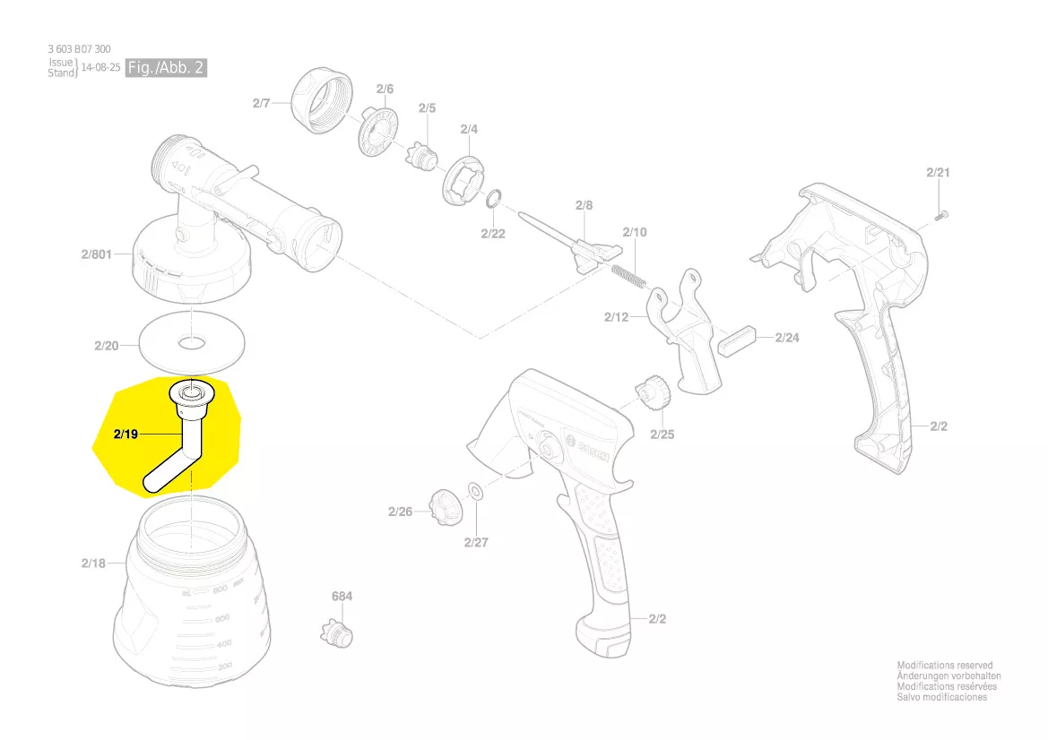 tuyau aspiration peinture PFS 1000 / PFS 2000